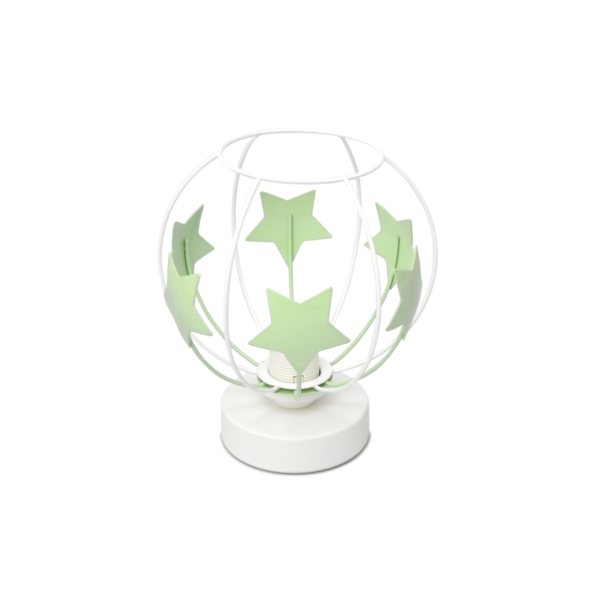 Lampa stołowa dziecięca STARS 1xE27/15W/230V zielony/biały