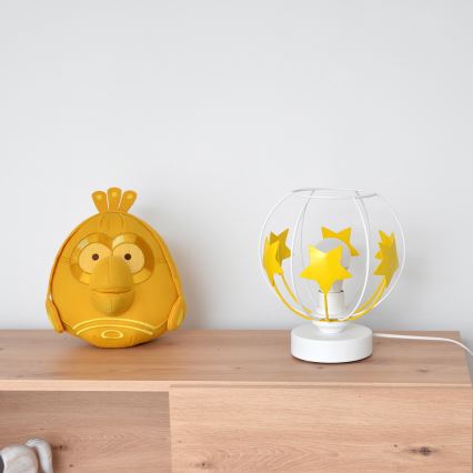 Lampa stołowa dziecięca STARS 1xE27/15W/230V żółty/biały