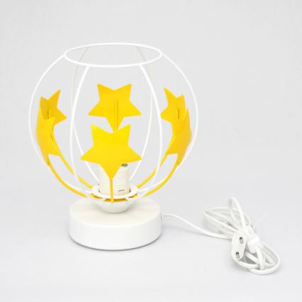 Lampa stołowa dziecięca STARS 1xE27/15W/230V żółty/biały
