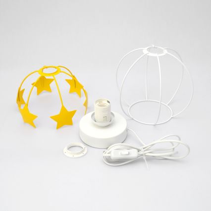 Lampa stołowa dziecięca STARS 1xE27/15W/230V żółty/biały
