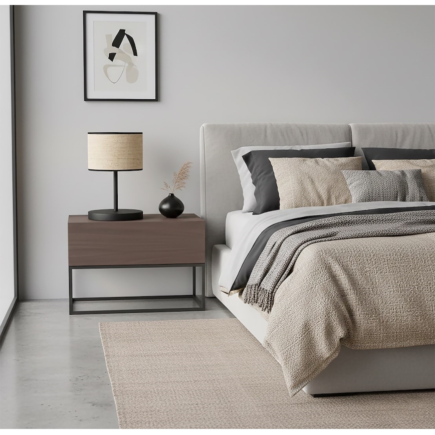 Lampa stołowa ECO 1xE27/15W/230V beżowa/rattan