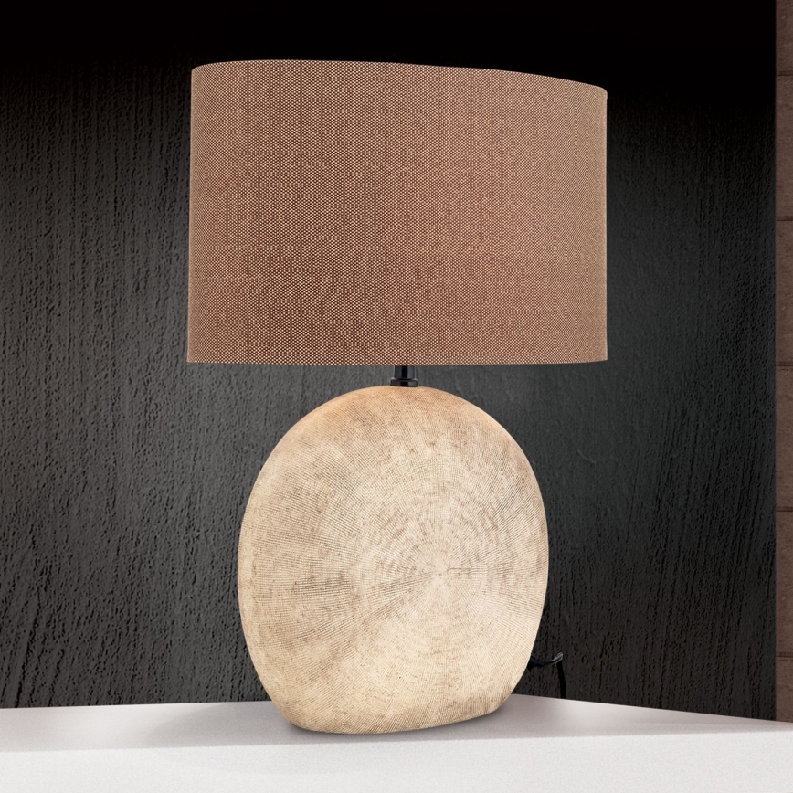 Lampa stołowa ETHNO 1xE27/60W/230V ceramika brązowy/beżowy