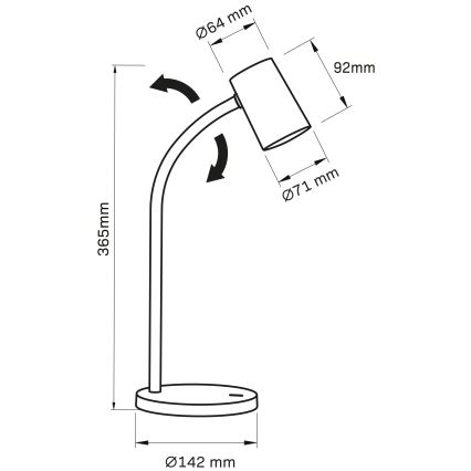 Lampa stołowa FELIX 1xGU10/9W/230V czarne