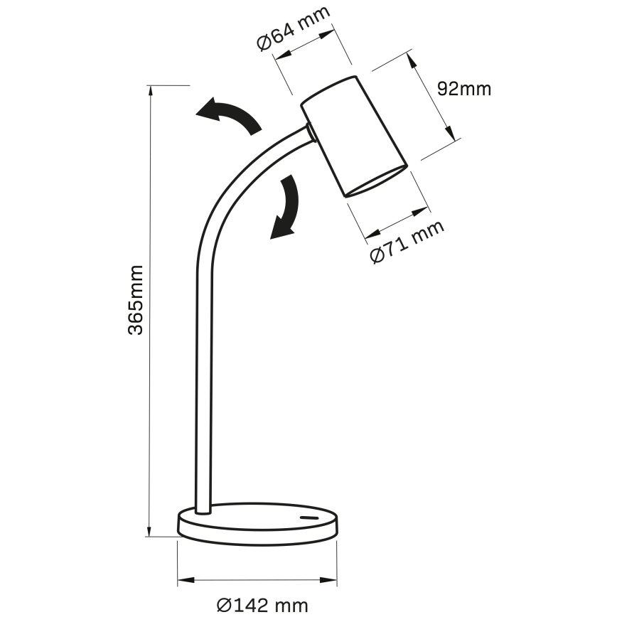 Lampa stołowa FELIX 1xGU10/9W/230V czarne