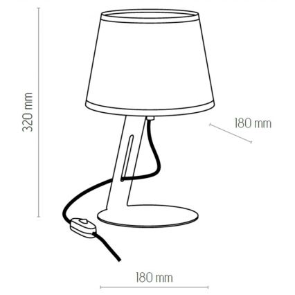 Lampa stołowa GRACIA 1xE27/60W/230V biały