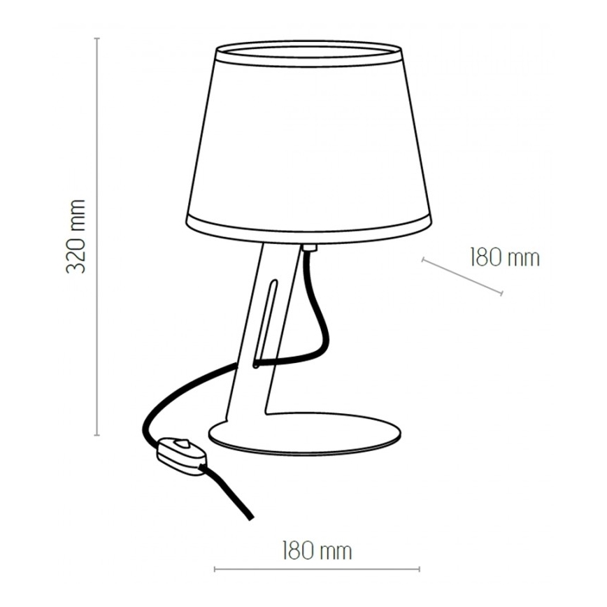 Lampa stołowa GRACIA 1xE27/60W/230V biały