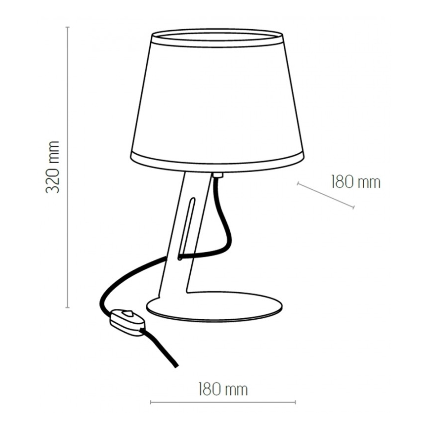 Lampa stołowa GRACIA 1xE27/60W/230V czarny