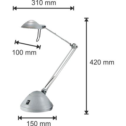 Lampa stołowa halogenowa ELA 1xGY6,35/35-50W szara