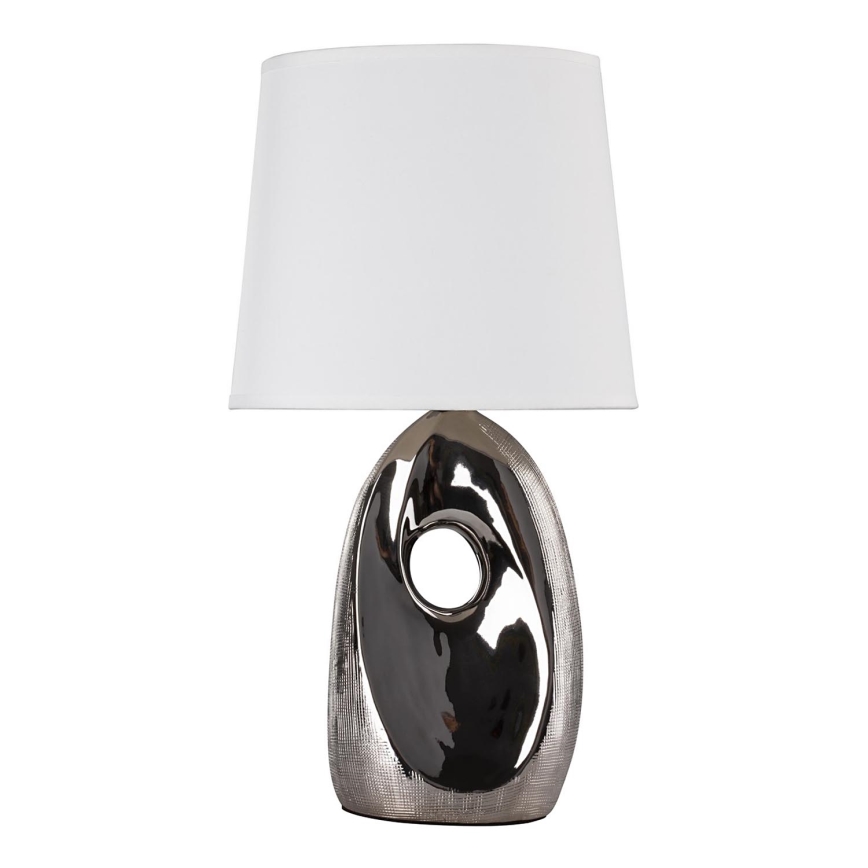 Lampa stołowa HIERRO 1xE27/60W/230V biały/chrom błyszczący