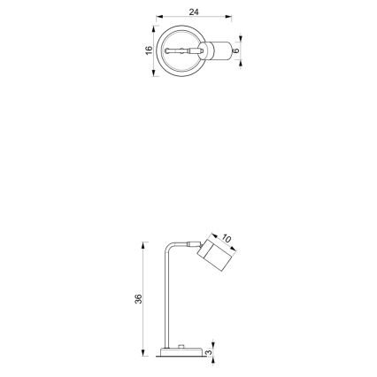 Lampa stołowa JOKER 1xGU10/25W/230V biały/chrom błyszczący