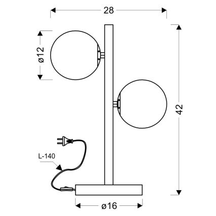 Lampa stołowa KAMA 2xG9/28W/230V