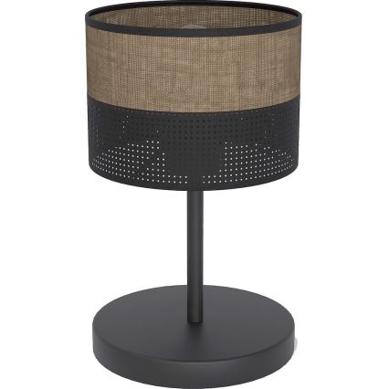 Lampa stołowa KARBON 1xE27/15W/230V czarna/brązowa