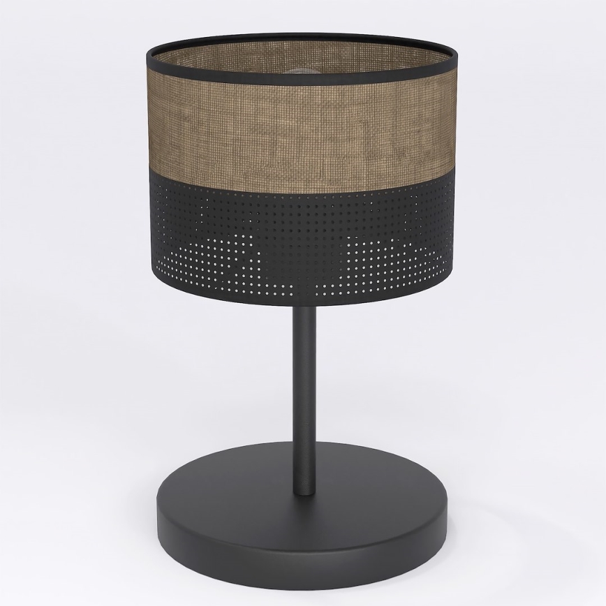 Lampa stołowa KARBON 1xE27/15W/230V czarna/brązowa