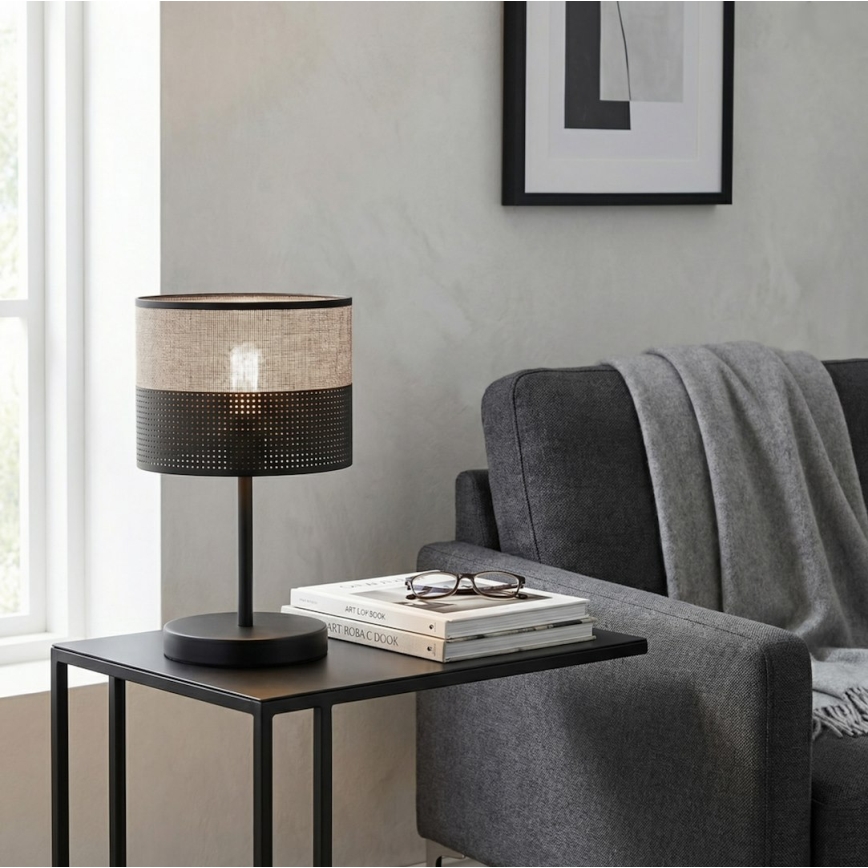 Lampa stołowa KARBON 1xE27/15W/230V czarna/szara