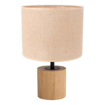 Lampa stołowa KRETA 1xE27/25W/230V dąb/pomarańczowy dąb