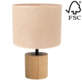 Lampa stołowa KRETA 1xE27/25W/230V sosna/pomarańczowy - certyfikat FSC