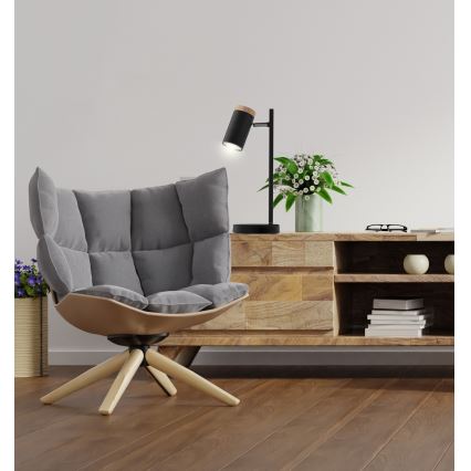 Lampa stołowa LAGOS 1xGU10/15W/230V czarna/brązowa