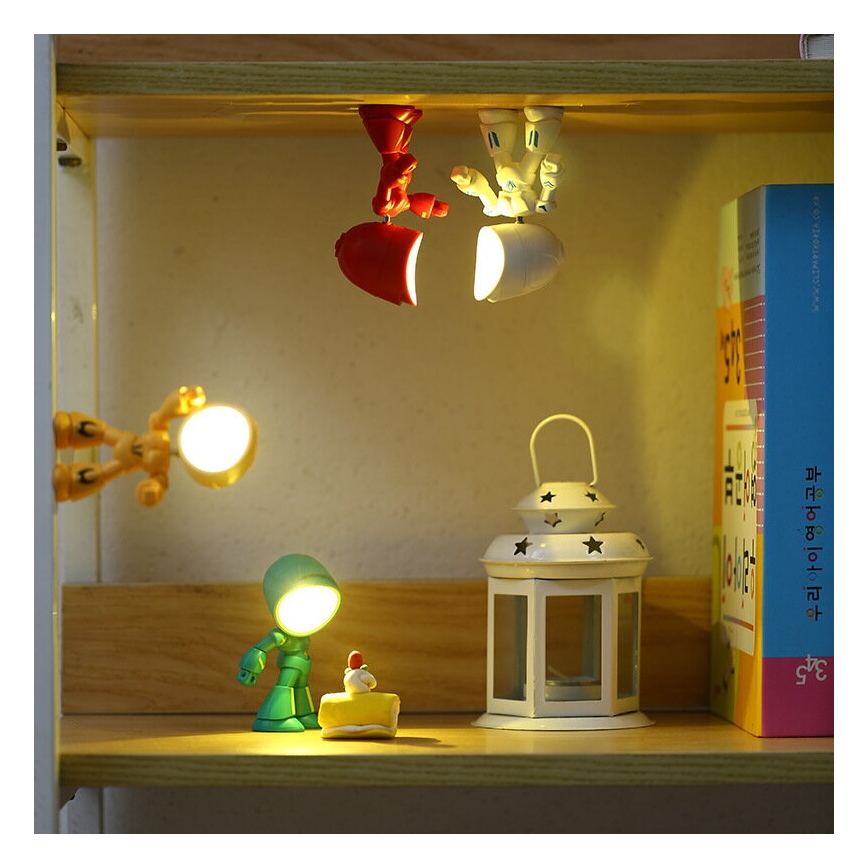 Lampa stołowa LED/0,06W/3xLR41 robot żółta