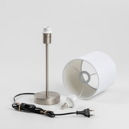 Lampa stołowa LED 1x E14/5W/230V biała/matowy chrom