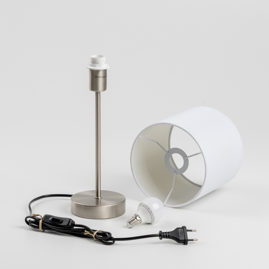 Lampa stołowa LED 1x E14/5W/230V biała/matowy chrom