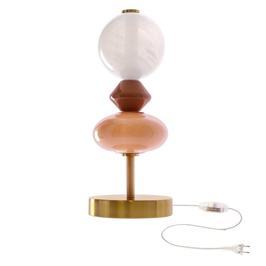 Lampa stołowa LED FLORES LED/10W/230V złota/pomarańczowa/brązowa