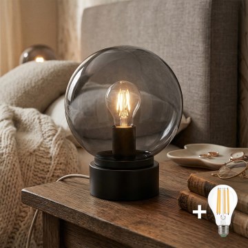 Lampa stołowa LED JIMMY 1xE27/60W/230V antracyt/dymna czerń