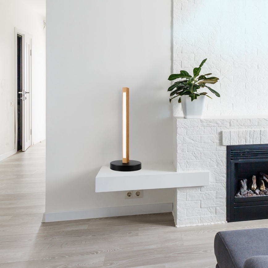 Lampa stołowa LED VERDE LED/10W/230V 3000K dąb/czarny