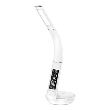 Lampa stołowa LED z funkcją ściemniania i ładowaniem bezprzewodowym Qi 5W i wyświetlacz LED/6W/230V 3000/4000/6000K biały