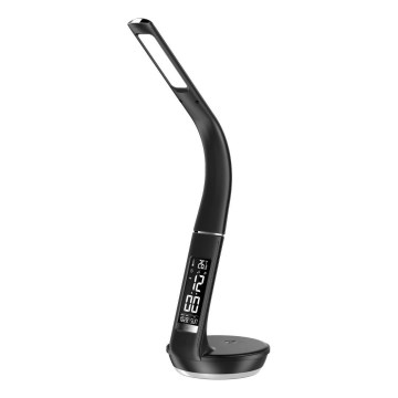 Lampa stołowa LED z funkcją ściemniania i ładowaniem bezprzewodowym Qi 5W i wyświetlacz LED/6W/230V 3000/4000/6000K czarny