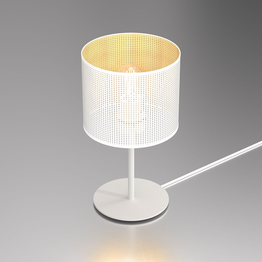 Lampa stołowa LOFT SHADE 1xE27/60W/230V śr. 18 cm biały/złoty