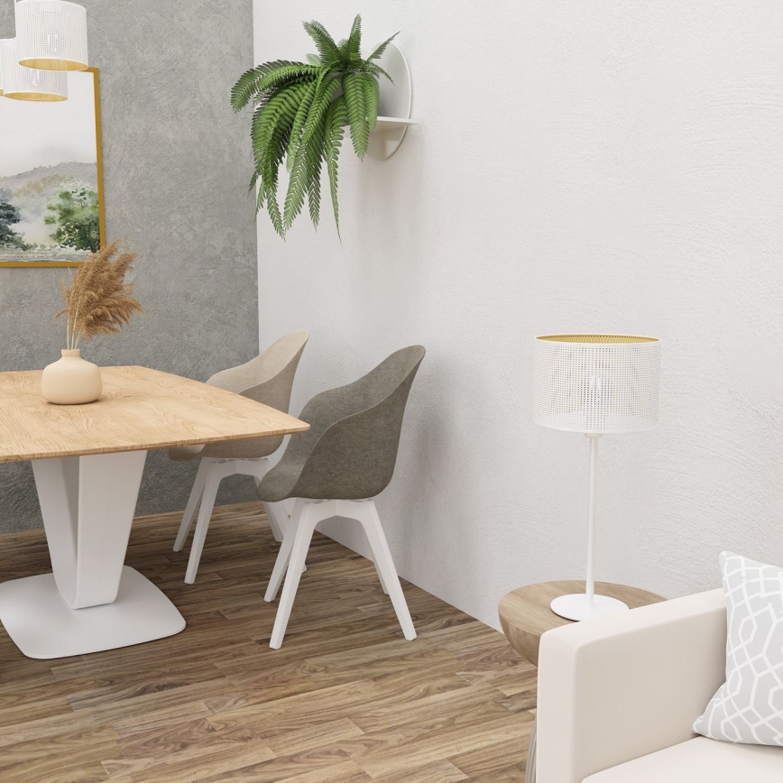 Lampa stołowa LOFT SHADE 1xE27/60W/230V śr. 25 cm biały/złoty