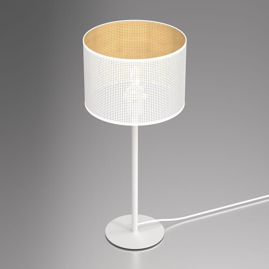 Lampa stołowa LOFT SHADE 1xE27/60W/230V śr. 25 cm biały/złoty