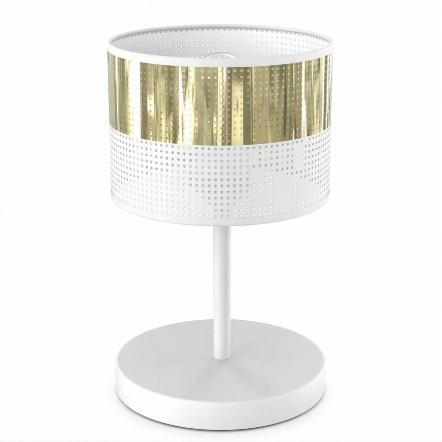 Lampa stołowa LUX 1xE27/15W/230V biała/złota