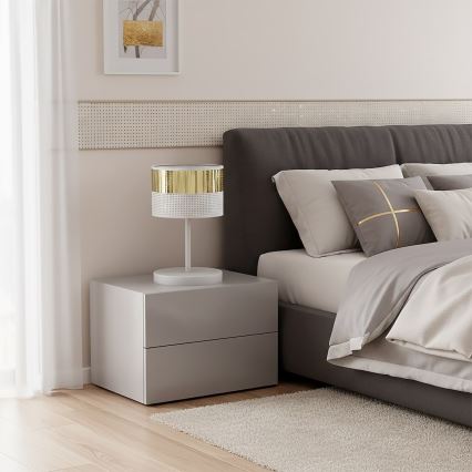 Lampa stołowa LUX 1xE27/15W/230V biała/złota