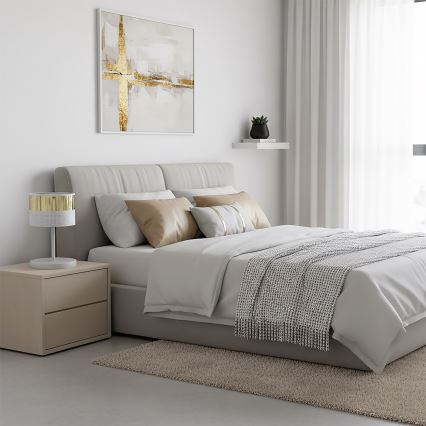 Lampa stołowa LUX 1xE27/15W/230V biała/złota