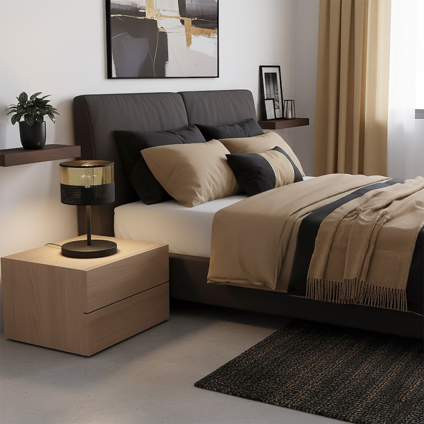 Lampa stołowa LUX 1xE27/15W/230V czarna/złota