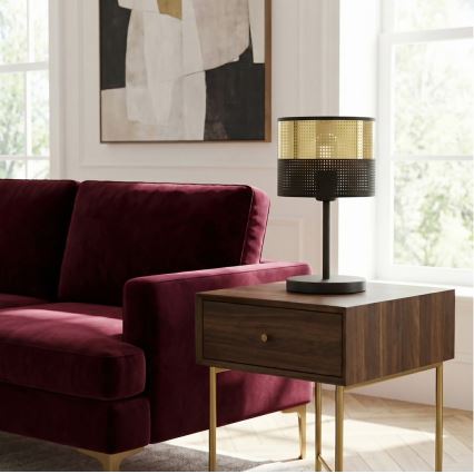 Lampa stołowa LUX 1xE27/15W/230V czarna/złota