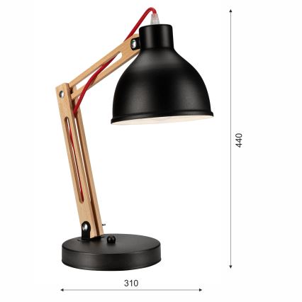 Lampa stołowa MARCELLO 1xE27/60W/230V buk - certyfikat FSC