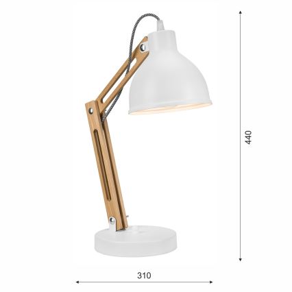 Lampa stołowa MARCELLO 1xE27/60W/230V buk - certyfikat FSC