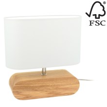 Lampa stołowa MARINNA 1xE27/25W/230V dąb - certyfikat FSC