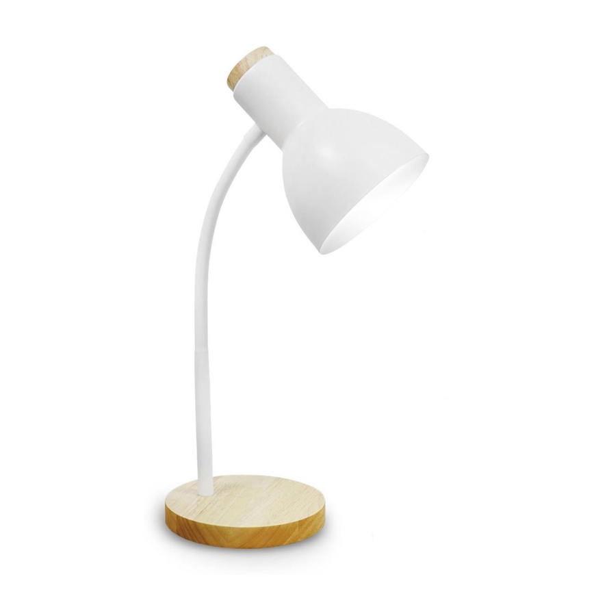 Lampa stołowa MARMA 1xE27/40W/230V biała/kauczukowiec