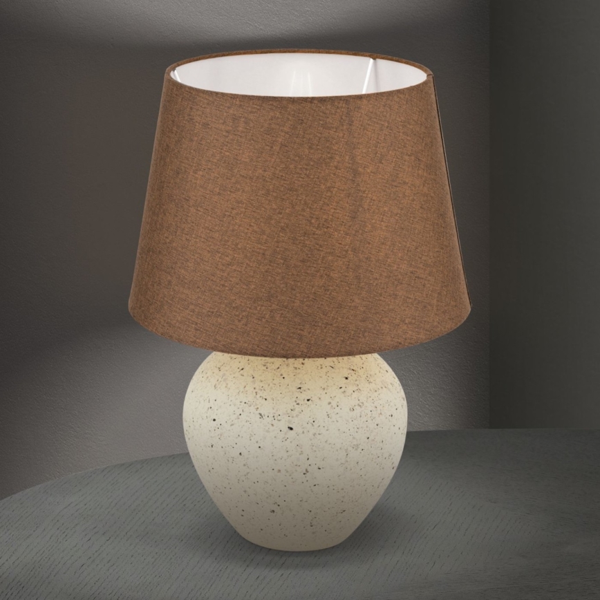 Lampa stołowa MASAI 1xE27/40W/230V ceramika brązowy/beżowy