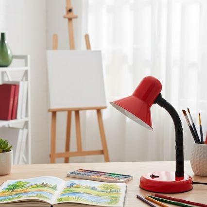 Lampa stołowa MENTOR 1xE27/15W/230V czerwona