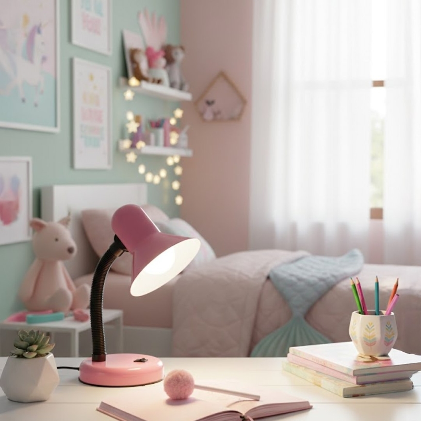 Lampa stołowa MENTOR 1xE27/15W/230V różowa