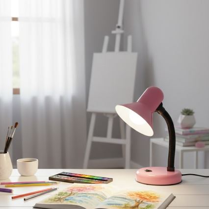 Lampa stołowa MENTOR 1xE27/15W/230V różowa