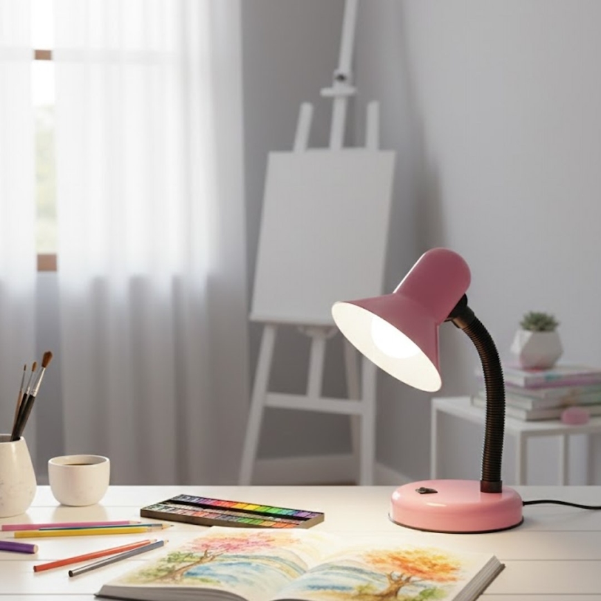 Lampa stołowa MENTOR 1xE27/15W/230V różowa