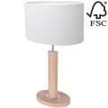 Lampa stołowa MERCEDES 1xE27/40W/230V 46 cm biała/dąb – certyfikat FSC