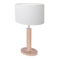Lampa stołowa MERCEDES 1xE27/40W/230V 46 cm biała/dąb