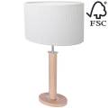 Lampa stołowa MERCEDES 1xE27/40W/230V 60 cm biała/dąb – certyfikat FSC