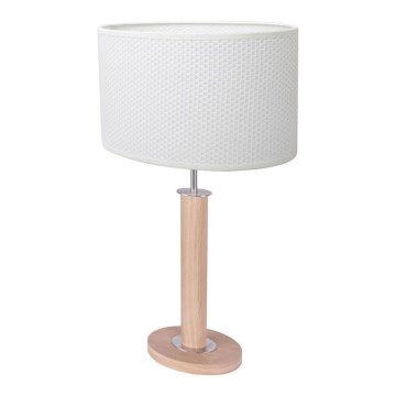 Lampa stołowa MERCEDES 1xE27/40W/230V 60 cm biała/dąb